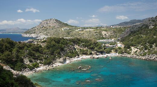 Aerial view of the beach, Anthony Quinn Bay, Greece. Michael Mayer@Flickr