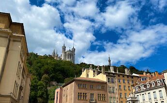 Looking up at the Basilica of Fourvière, Lyon. Unsplash@Amandine Manteau