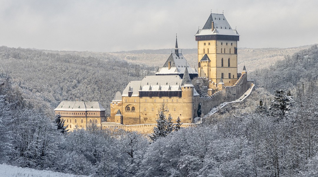 Winter view of the Karlstejn Castle, Prague, Czech Republic. Radomír Šalda@cc