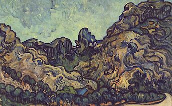 Painting of the Alpilles by Van Gogh, 1889: Mountains at Saint-Rémy