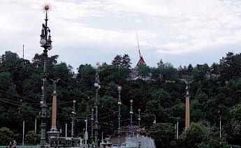 Metronome -erected in 1991, on the plinth left vacant by the demolition in the spring of 1963 of an enormous monument to former Soviet leader Joseph Stalin,Prague, Czech Republic. Alex Houque@unsplash