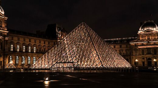 Louvre Pyramid - completed in 1988 and serves as the main entrance to the Louvre Museum, Paris, France. Bastien Nvs@unsplash
