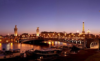Tsar Alexandre III Bridge - built from 1896 to 1900 and is widely regarded as the most ornate, extravagant bridge in the city, Paris, France. Dimitri Destugues@wikimedia commons