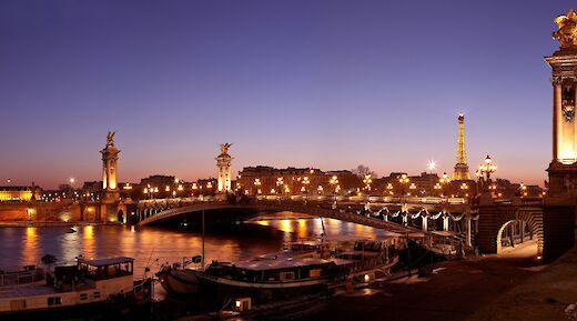 Tsar Alexandre III Bridge - built from 1896 to 1900 and is widely regarded as the most ornate, extravagant bridge in the city, Paris, France. Dimitri Destugues@wikimedia commons