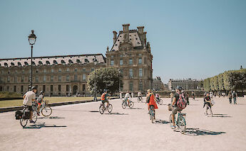 Bike tour through grand spaces, Paris bike tour, France. CC:TO
