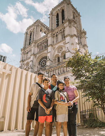 Family picture on the bike tour, Paris bike tour, France. CC:TO