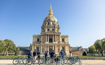 Pausing to listen to the guide, Paris bike tour, France. CC:TO