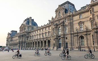 Taking photos on the bike tour, Paris bike tour, France. CC:TO
