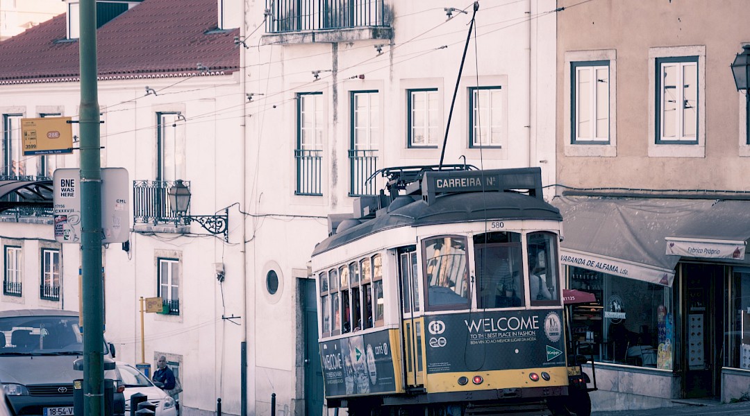 Tram, one of the modes of public transport in Lisbon, Portugal. Sandra Grünewald@unsplash