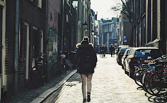 Bikes parked on the sidewalk on this street in Utrecht, Holland. Tim Gouw@Unsplash