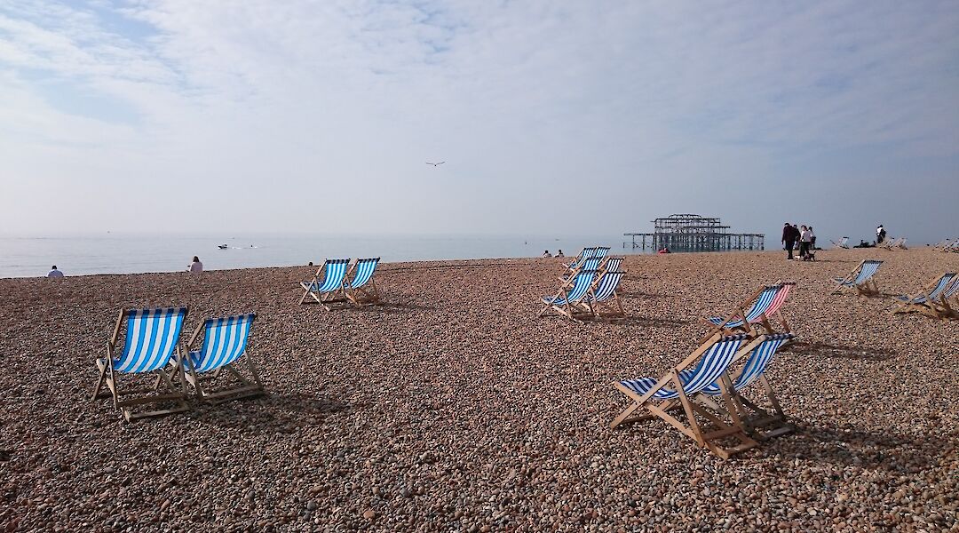 Beach chairs on the Brighton Beach in Autumn, Brighton, England. Rad Ana@Unsplash
