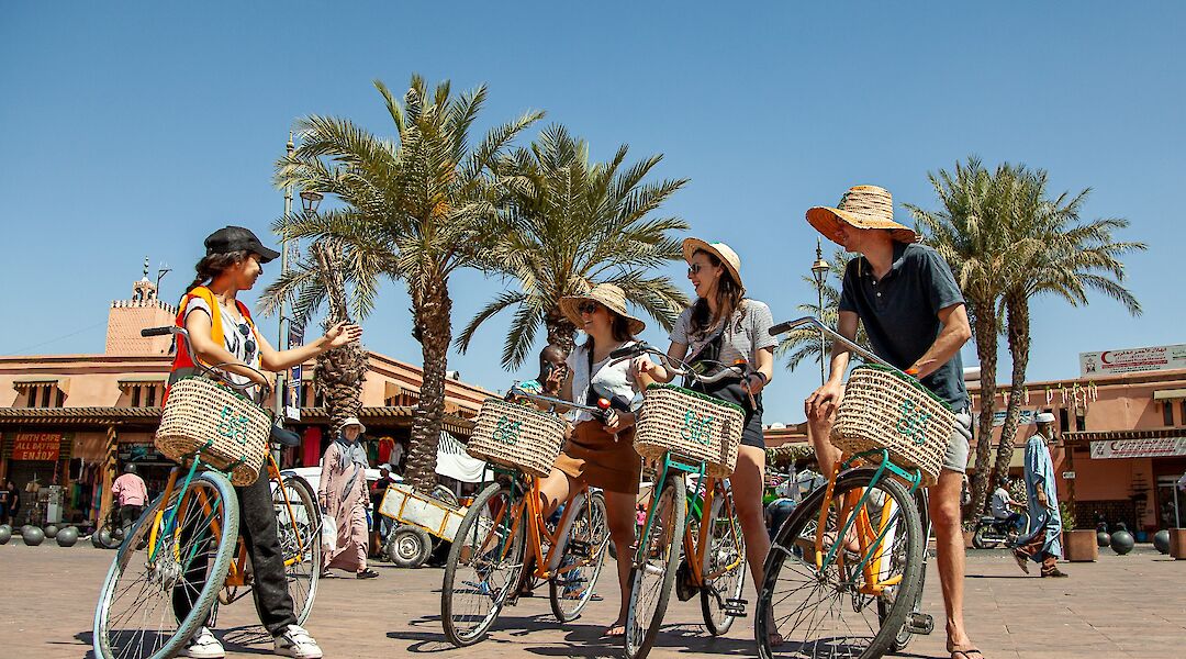 Guided commentary on the bike tour, Marrakesh, Morocco. CC:Roshan Adhihetty