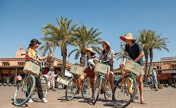 Guided commentary on the bike tour, Marrakesh, Morocco. CC:Roshan Adhihetty