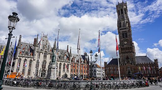 Bikes parked in Brug Square, Bruges, Belgium. Michael Magaao@Unsplash