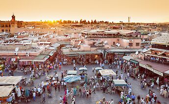 Marrakesh biggest market in Morocco, Jamaa el Fnaa, traditional market and Marrakech city symbol. Calin Stan@Unsplash