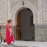 Local woman with bike, Marrakesh, Morocco. CC:Sarah Holmberg