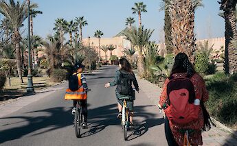 Riding bikes through Marrakesh, Morocco. CC:Pikala Bikes