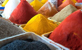 Colored spices, Souk El Had, Agadir, Morocco. Krzysztof Belczynski@Flickr