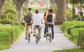 Cycling through a park, Morocco. CC:Pikala Bikes