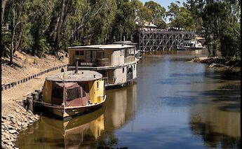 Echuca Wharf and Boats on the Murray River, Echuca Moama, Australia. shebalso@Flickr