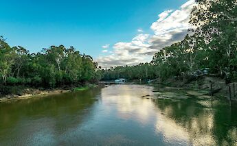 Clouds reflecting on Horseshoe Bend, Moama, Australia. Tran Sformr@Flickr