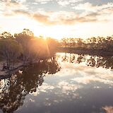 Sky reflecting against the Murray River, Echuca and Moama City, Austraila. Tim Davies@Unsplash