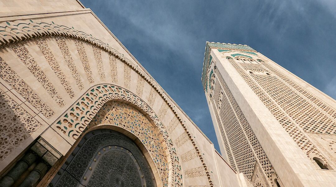 Looking up at the Hassan II Mosque, Casablanca, Morocco. Fabio Santaniello Bruun@Unsplash