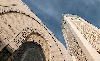 Looking up at the Hassan II Mosque, Casablanca, Morocco. Fabio Santaniello Bruun@Unsplash