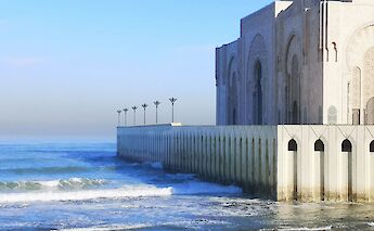 Ocean around Hassan II Mosque, Casablanca, Morocco. Getty Images@Unsplash