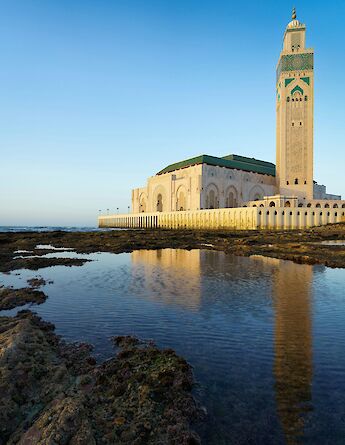 Water in front of the Hassan II Mosque, Casablanca, Morocco. Getty Images@Unsplash