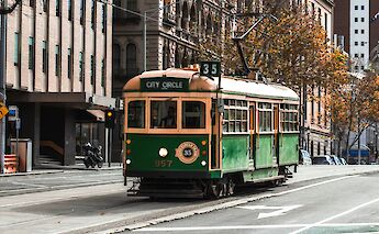 Typical tram for Melbourne, Australia. Daniel Pelaez Duque@Unsplash