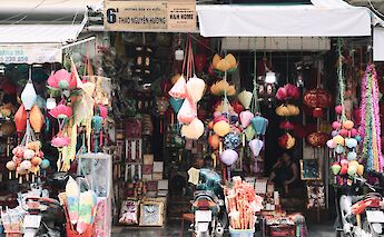 Various lanterns on display for sale in Hanoi, Vietnam. Tuan Nguyen@Unsplash
