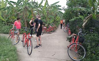 Parking the bikes in Banana Island, Hanoi, Vietnam. CC:Friends Travel Vietnam