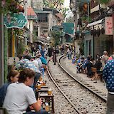 Bustling sidewalks in Train Street, Hanoi, Vietnam. David Emrich@Unsplash