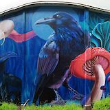 Crows and Mushrooms, Street Art, The Hague, Holland. FredTC