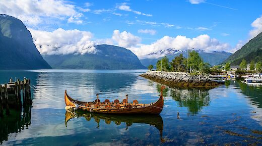Canoe on a lake in Valldal, Norway. CC:dconvertini