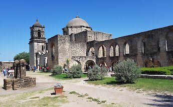 Angled shot of the historic Mission San Jose, San Antonio, Texas, USA. CC:Irid Escent