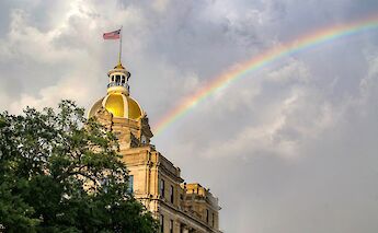 Rainbow above Town Hall, Savannah. Mick Haupt@Unsplash