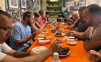 At a restaurant on the tour, Honolulu, Hawaii