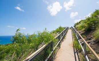 Hiking Diamond Head path, Honolulu, Hawaii. Flickr: Daniel Ramirez