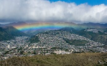 Beautiful rainbow over Honolulu, Hawaii, USA. Hendrik Cornelissen@Unsplash