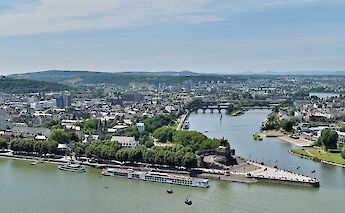 Rhine & Mainz Rivers in Koblenz, Germany. CC:Taxiarchos228