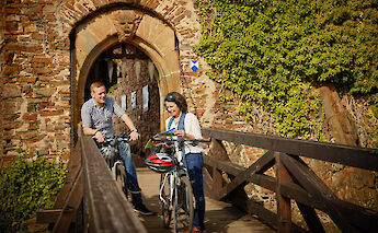 Biking the Mosel River near Koblenz, Germany.