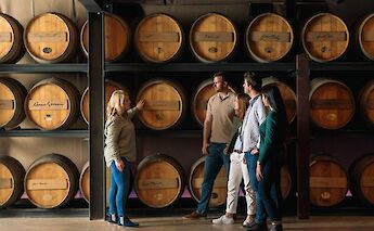 Tour of the barrels at Yalumba Winery, Angaston, Australia
