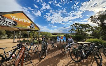 Biking through Monarto Safari Park, Australia
