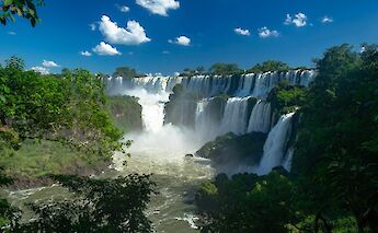 Blue skies above Iguazu Falls, Argentina. Unsplash@Derek Oyen