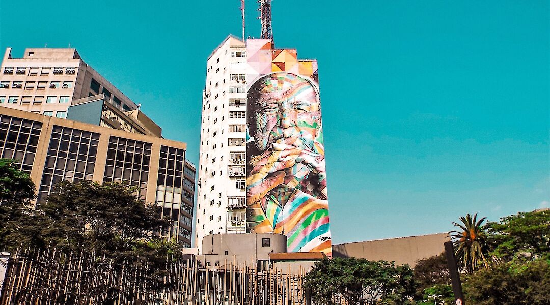 Iconic mural on the side of a building in Sao Paulo, Brazil. Rahael Ferdandes@Unsplash