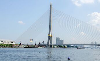 Cable bridge, Bangkok, Thailand. CC:Grasshopper Day Tours