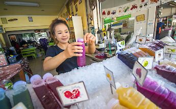 Cold beverage for the hot day, Chiang Mai, Thailand. Grasshopper Day Tours