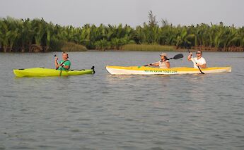 Kayaking during sundown, Hoi An, Vietnam. Grasshopper Day Tours